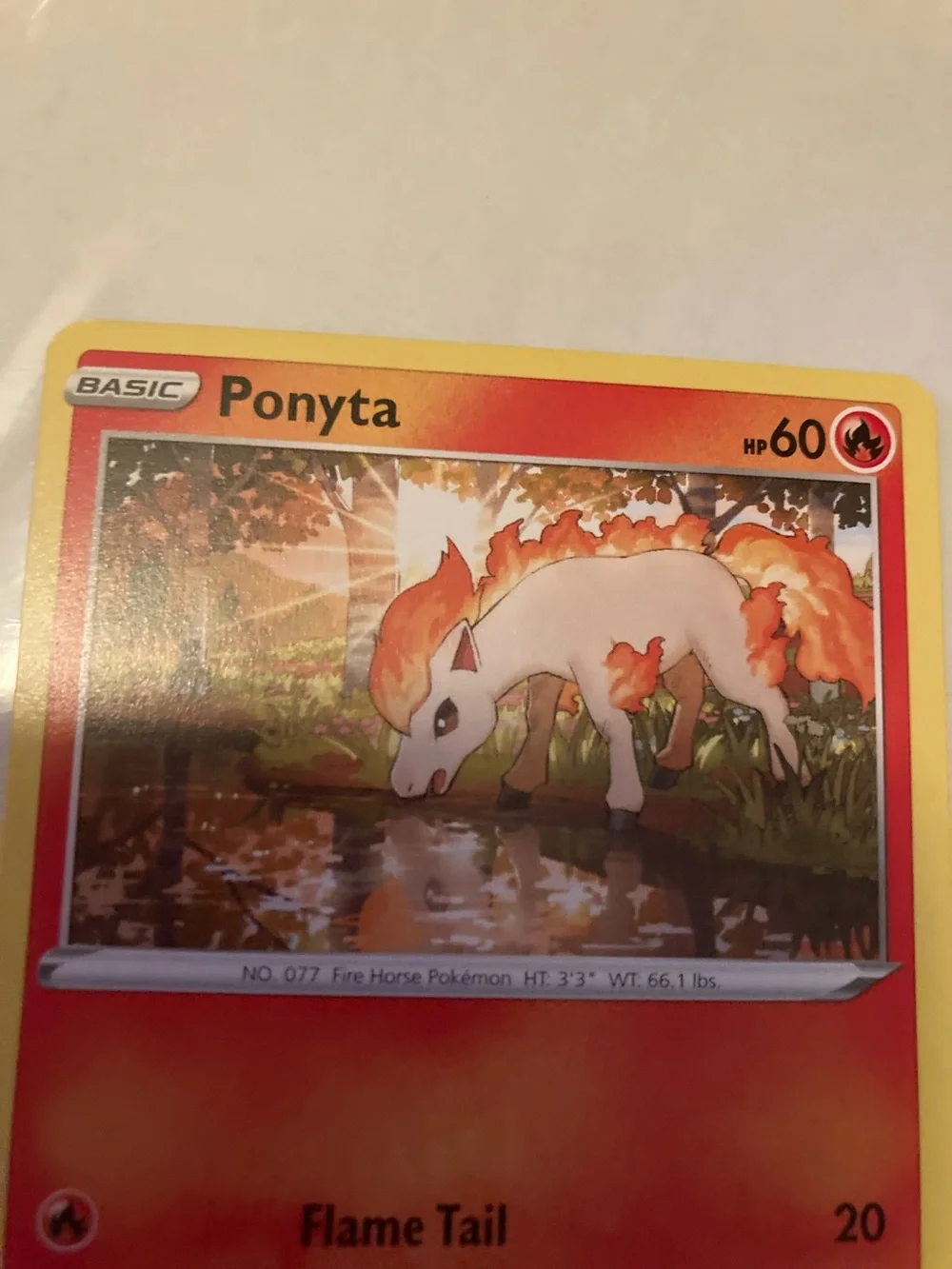 Pokemon Ponyta Red Orange Yellow Trading Card